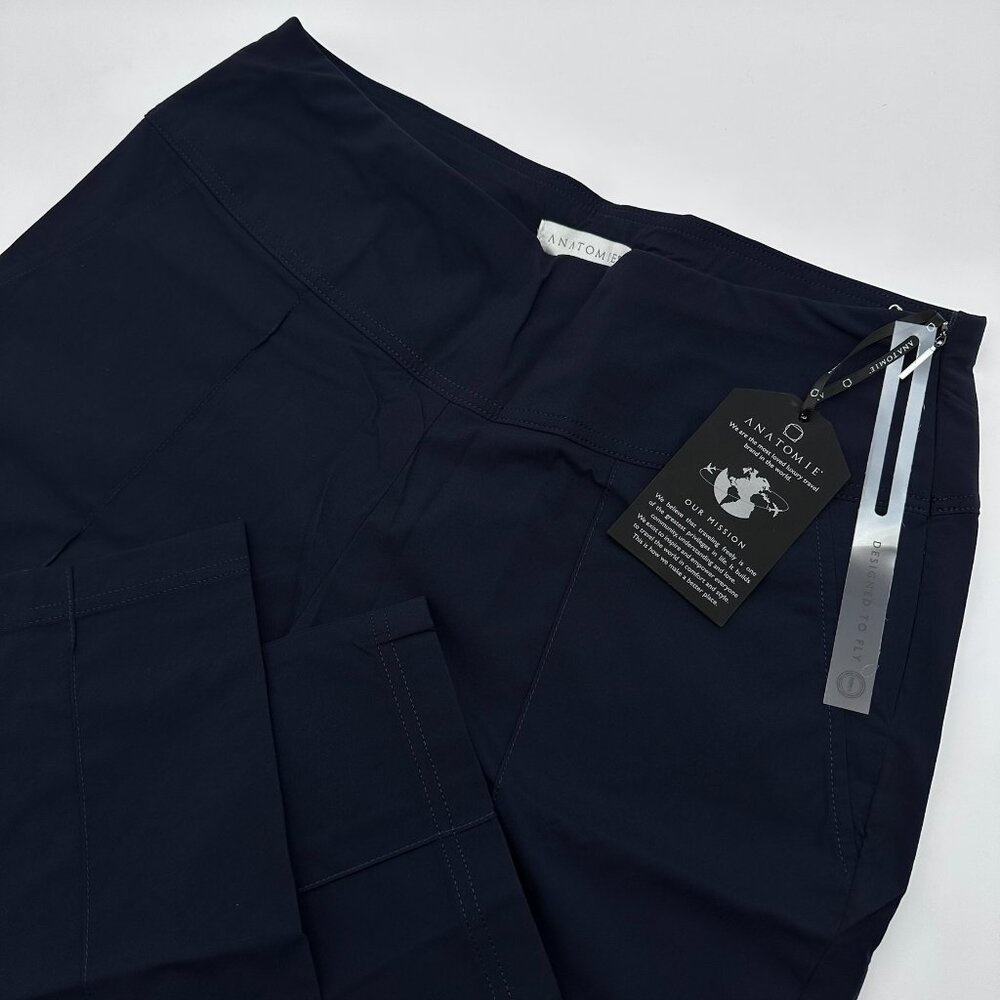 Anatomie Women's The Sonia Curvy High Rise Slim Fit Luxury Travel Golf Pant Navy
